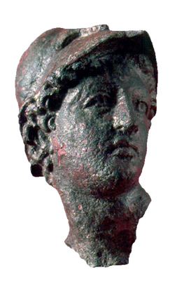 Bronze head of Mercury found in Valeria